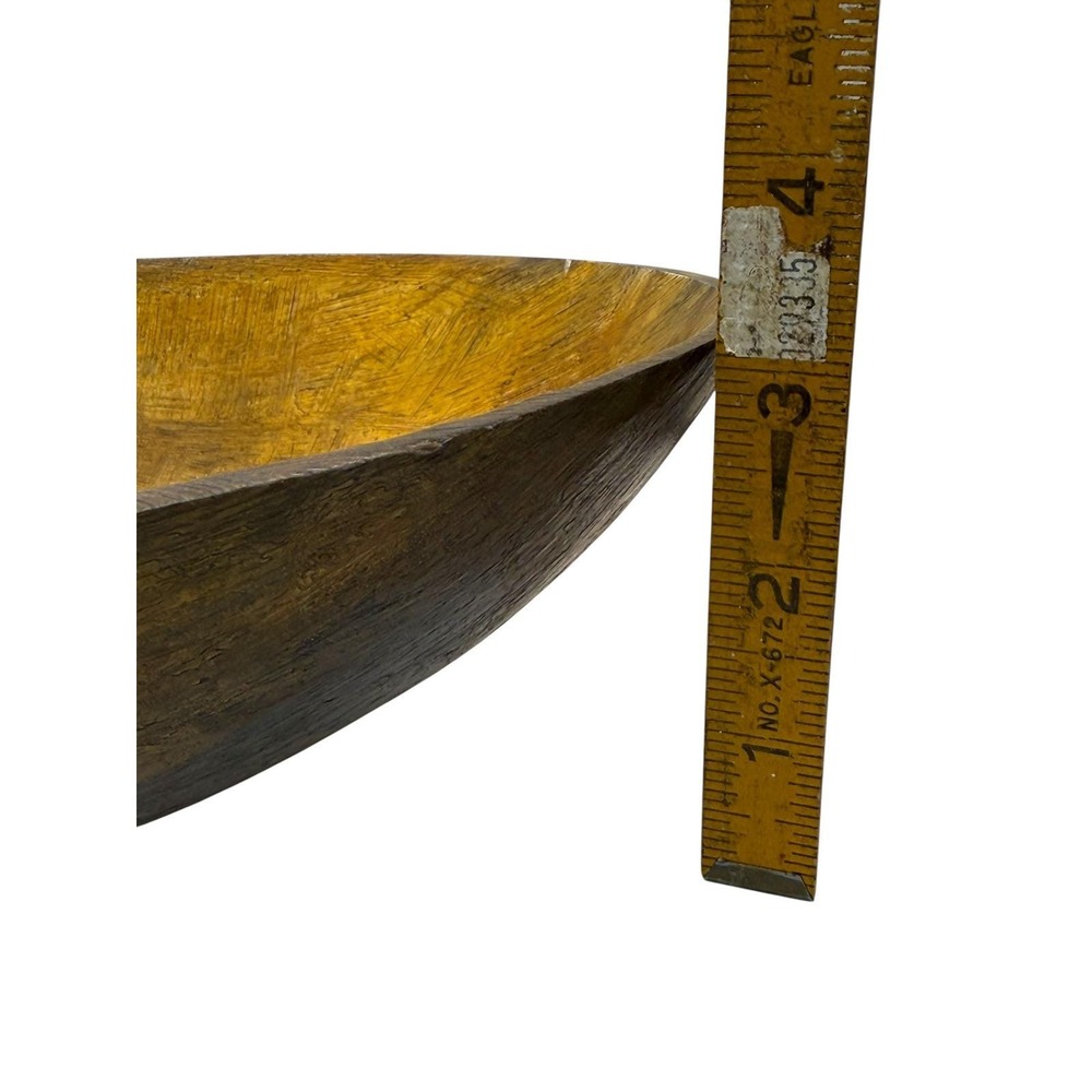 Hand Carved Wooden Dough Bowl Primitive Rustic Farmhouse‎ Decor Oval Wood Bowl - Picture 14 of 14